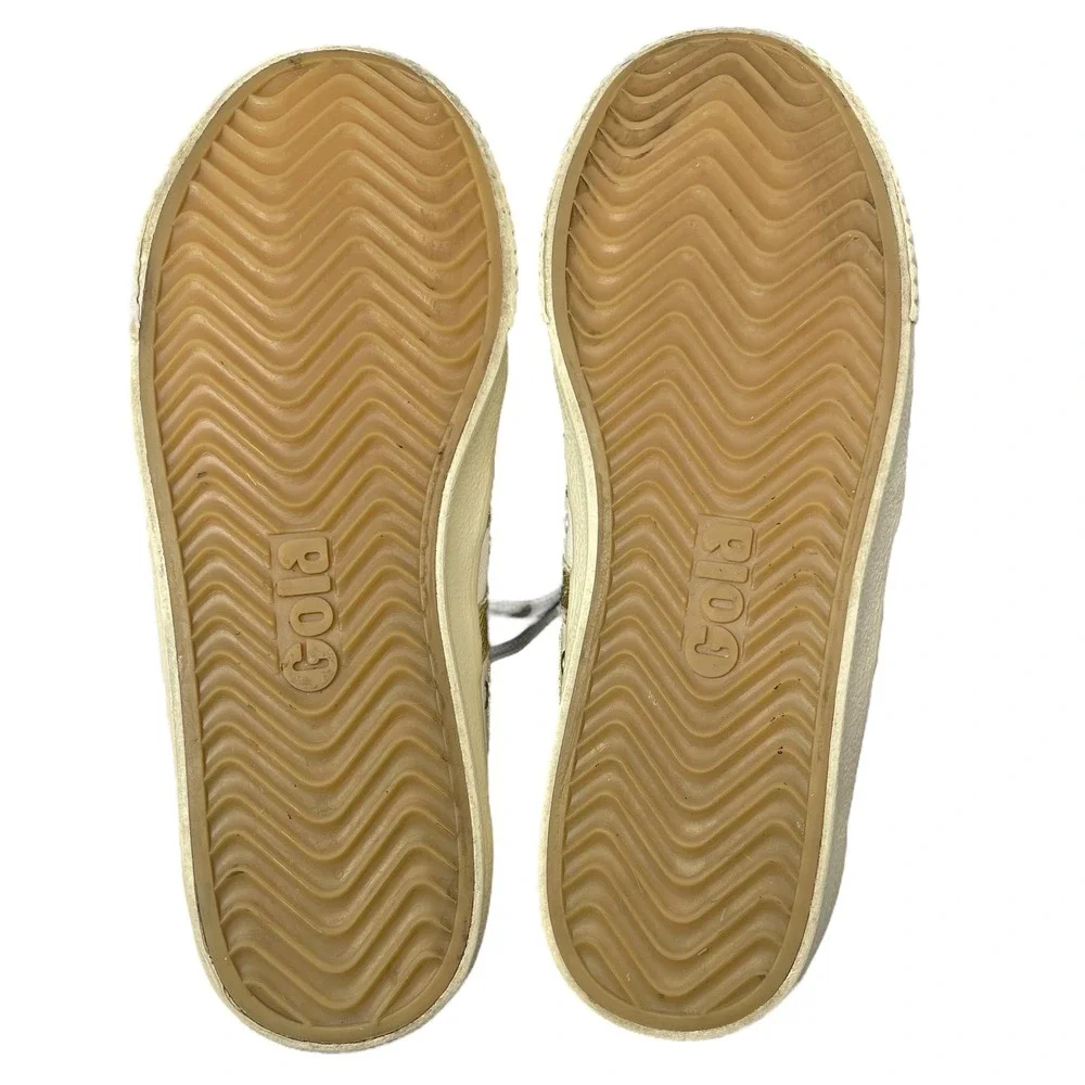 Gola Women's Tennis Mark Cox Sneakers in Off-White and Gold Preppy Casual Sporty